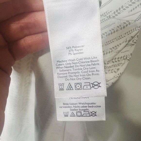 Eddie Bauer White Cream Gray PAtterned Tank Tee Shirt Dress sz S - Picture 8 of 10